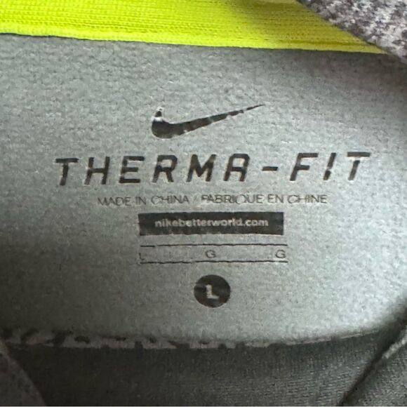 Nike Men's Gray and neon Yellow Hoodie sweatshirt size L large - Picture 4 of 5